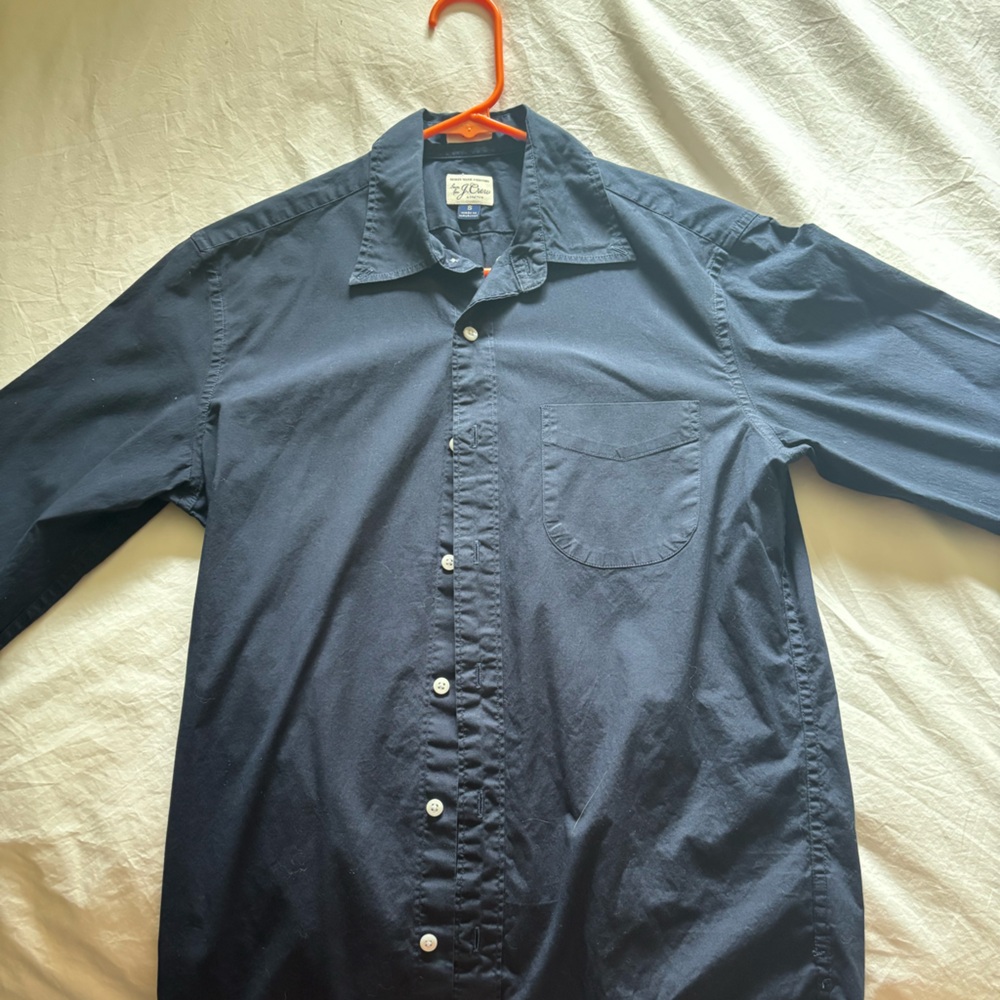 J. Crew Men’s Small Navy Blue Button Down